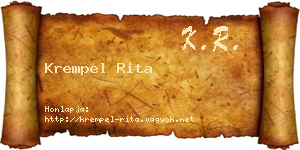 Krempel Rita névjegykártya